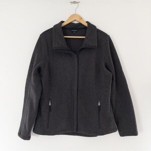 Lands’ End Gray Zip Up Fleece Jacket
